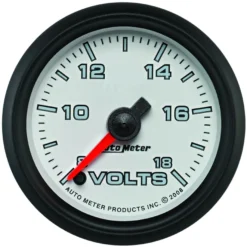 Voltmätare 52mm 18V (Digital Stepper-motor) Vit PRO-CYCLE