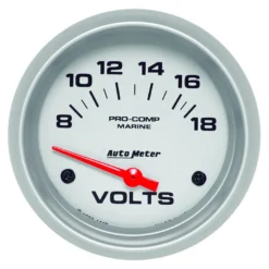 Voltmätare 52mm 18V (Elektrisk) MARINE SILVER