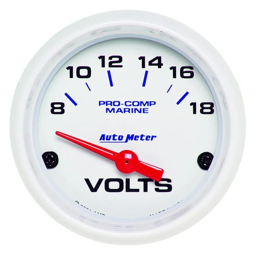 Voltmätare 52mm 18V (Elektrisk) MARINE Vit