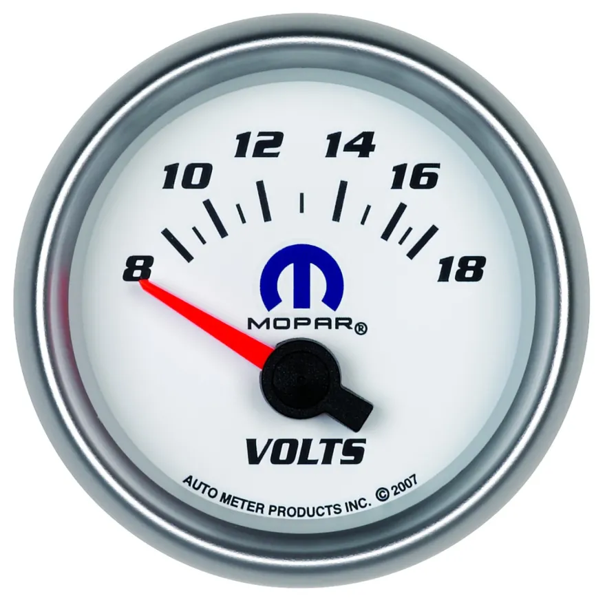 Voltmätare 52mm 18V (Elektrisk) Vit MOPAR