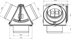 Y Kors Justerbart med Intern Delning 60mm (2.36'')